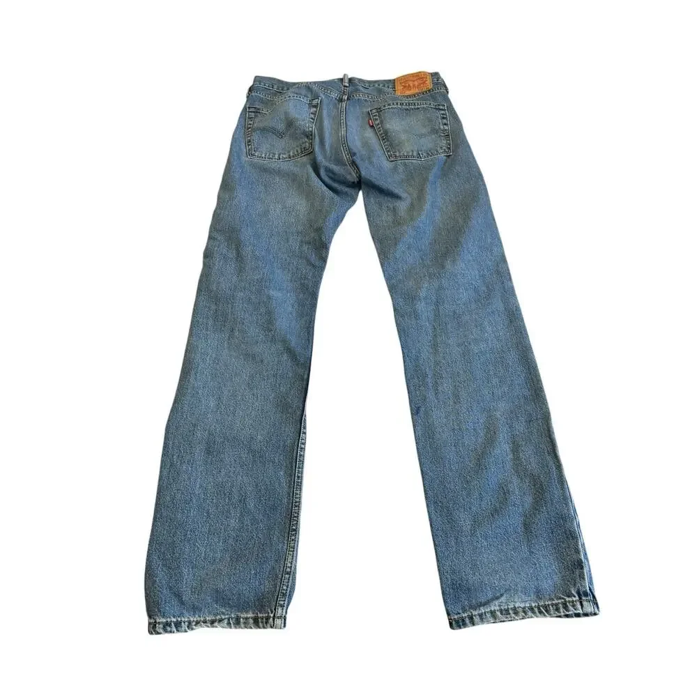 Levi's 513 Slim Straight Jeans Men's 32x34 Medium Wash Denim Blue Pants